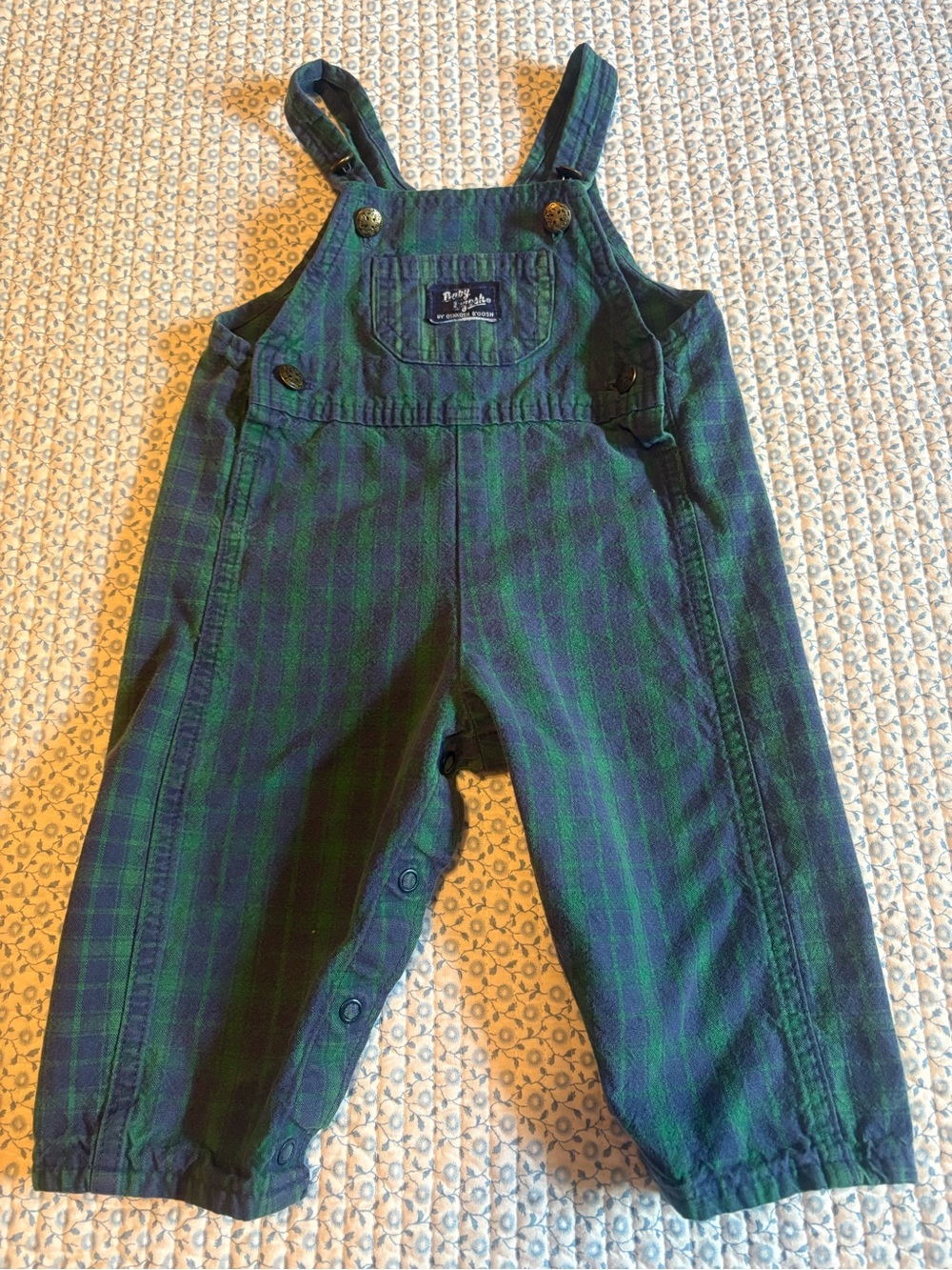 Osh Kosh B’gosh Baby Boys Overalls Vintage 80s 90s Plaid